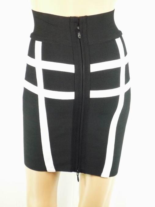 Herve Leger Black And White Mini Skirt